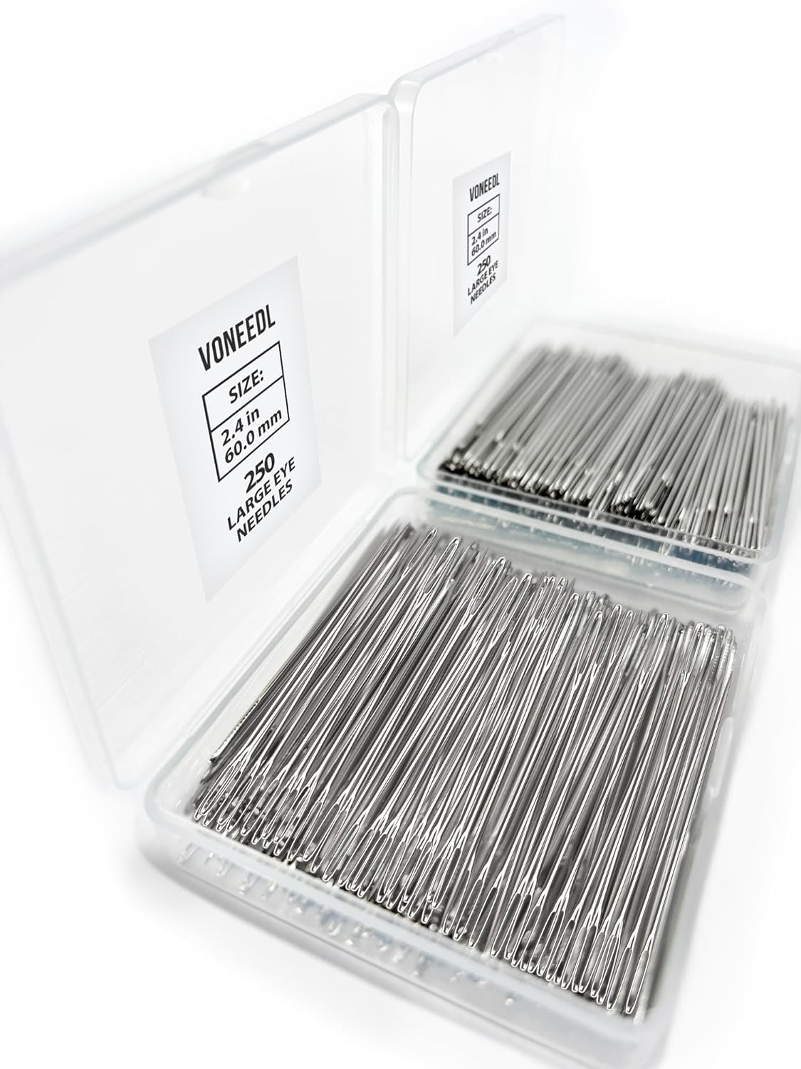 500 PCS Large Eye Heavy Duty Sewing Needles - Bulk Set of 2.4 inch Big Eye Embroidery Needles - Easy to Thread Quilting Needles