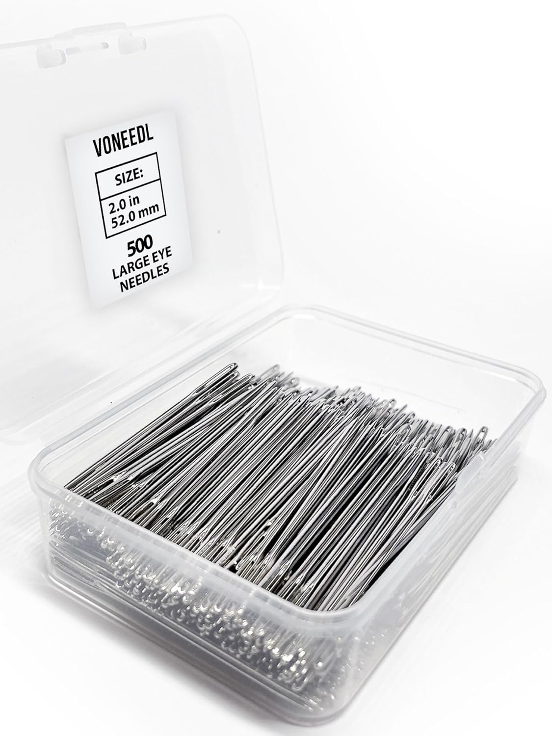 500 PCS Large Eye Heavy Duty Sewing Needles - Bulk Set of 2 inch Big Eye Embroidery Needles - Easy to Thread Quilting Needles